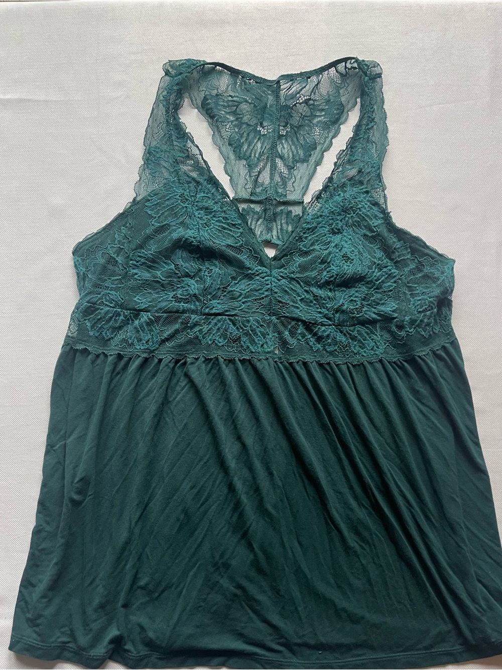 Teal Lace Racerback Cami Top  Y2K Grungevibes